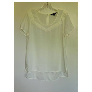 Express Top White Short Sleeves Hi Lo Size XS